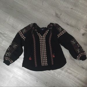 American Eagle outfitters Bohemian Peasant long sleeve top with embroidery